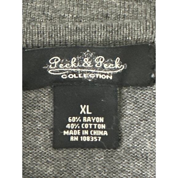 VTG Peck & Peck Cardigan Sweater XL Grey Beaded Floral Coquette Fairy Goth - Picture 6 of 11